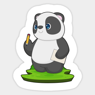 Panda School Pencil Paper Sticker